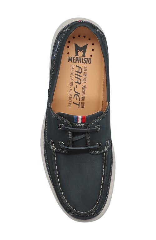 Mephisto Trevis Boat Shoe In Deep Blue