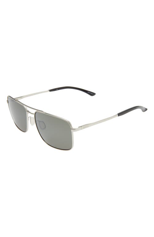 Shop Smith Outcome 59mm Polarized Aviator Sunglasses In Matte Silver/platinum Mirror