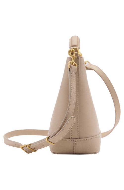 Shop Mango Mini Faux Leather Shopper Bag In Light/pastel Brown