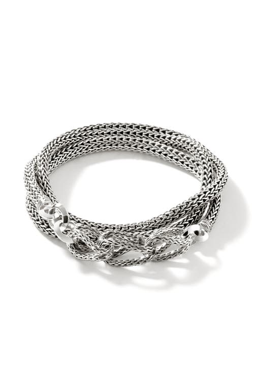 John Hardy Classic Chain Asli Wrap Bracelet in Silver at Nordstrom, Size Small