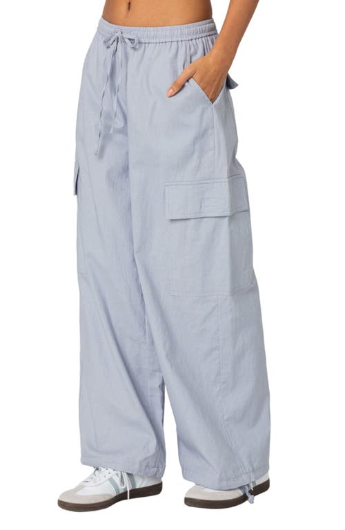 Shop Edikted Phoenix Linen Blend Cargo Pants In Gray