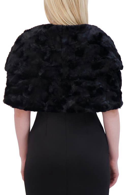Eliza J Furbie Faux Fur Capelet In Black