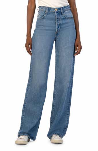 The Perfect Vintage Wide-Leg Jean in Clemens Wash: Button-Front