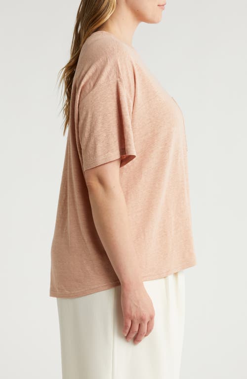 Shop Nordstrom Boxy Linen Pocket T-shirt In Beige Tuscany