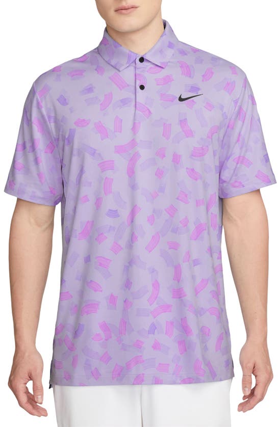 Shop Nike Dri-fit Tour Golf Polo In Lilac Bloom/ Black