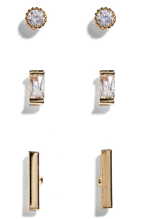 Panacea Set of 3 Geometric Stud Earrings in Gold at Nordstrom