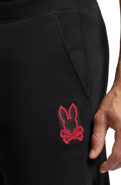 Psycho Bunny Pierce Embroidered Cotton Sweatpants In Black