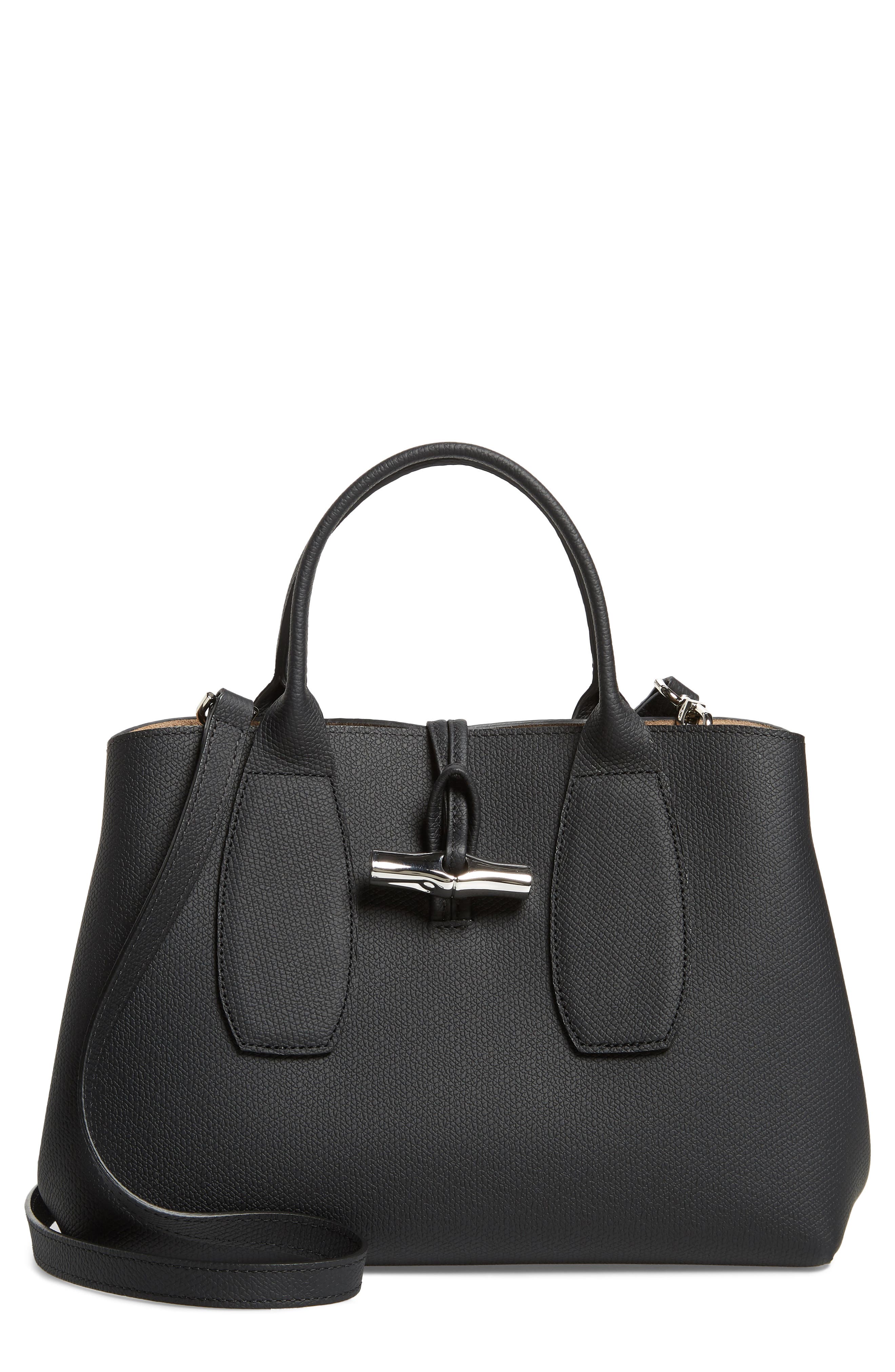 longchamps roseau small leather tote