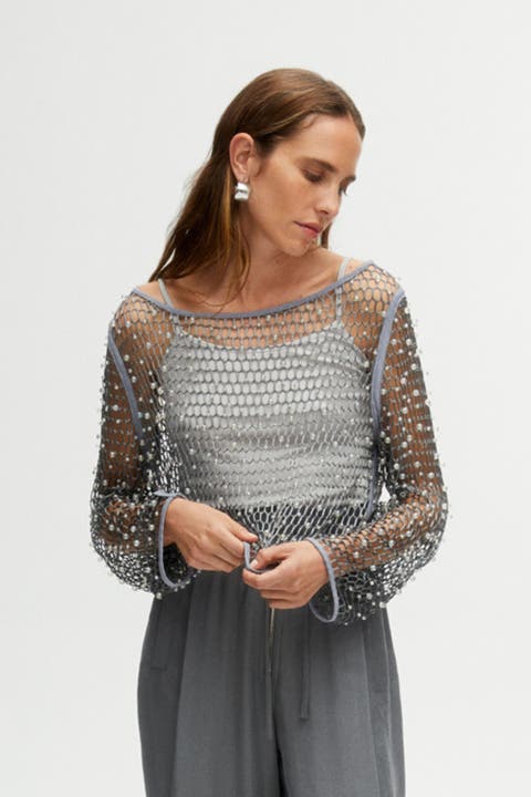 Allure Nocturne Beaded Top main image 0