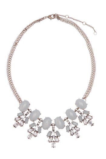 Olivia Welles Nicole Crystal Statement Necklace In Metallic