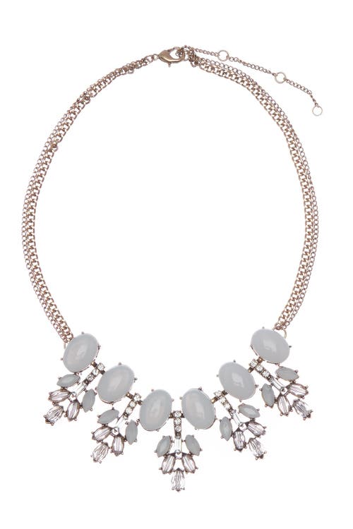 Olivia Welles Nicole Crystal Statement Necklace In Gold/grey