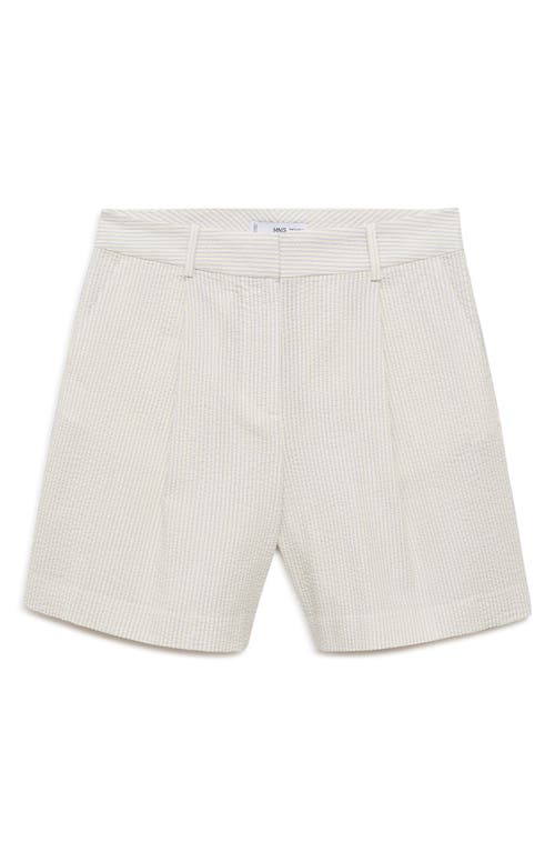 Mango Women's Striped Cotton Bermuda Shorts In Sky Blue