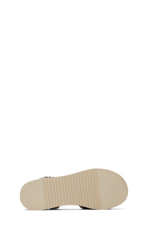 Shop Toms Kids' Diana Ankle Strap Espadrille Platform Wedge Sandal In Natural/black