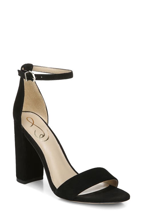 Sam Edelman Yaro Ankle Strap Sandal Black Suede at Nordstrom,