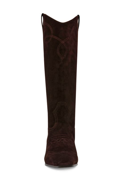 Shop Steve Madden Dollie Western Boot In Brown Suede