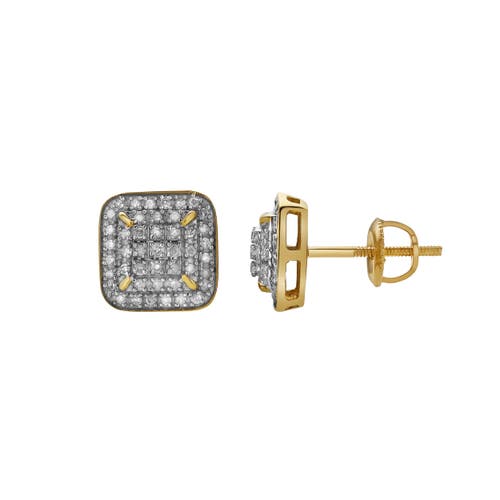 Luvmyjewelry Brisa 10k Yellow Gold Diamond Unisex Earrings In 10k Yellow Gold