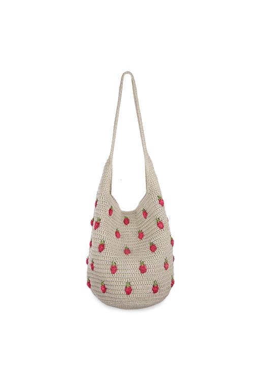 The Sak Women's 120 Crochet Hobo Bag In Natural Strawberries