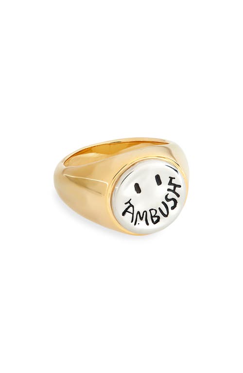 Ambush Smiley Ring in Gold