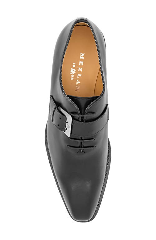 Mezlan Machado Buckle Strap Wholecut Shoe In Black Leather