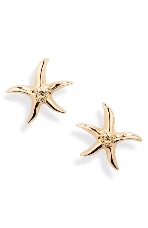 Versace Barocco Starfish Stud Earrings In Gold