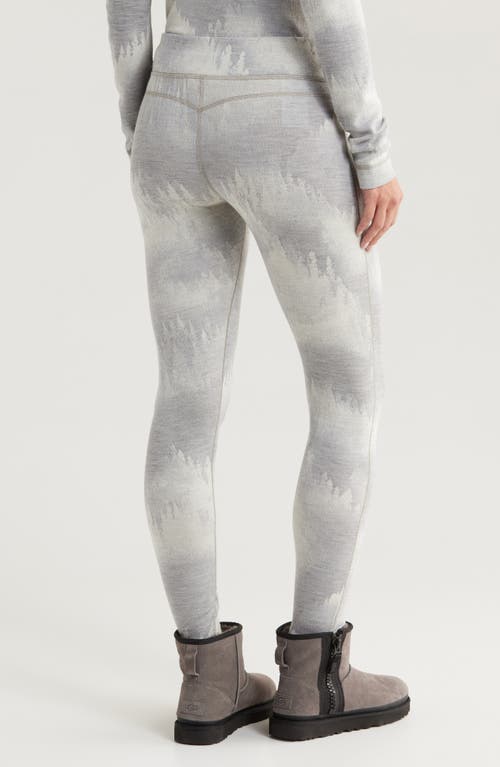 Smartwool Classic Thermal Merino Base Layer Leggings In Light Gray Foggy Pines