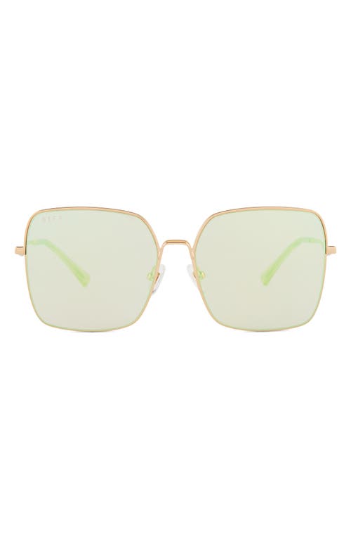 Clara 59mm Mirrored Square Sunglasses in Gold/Coral Mirror