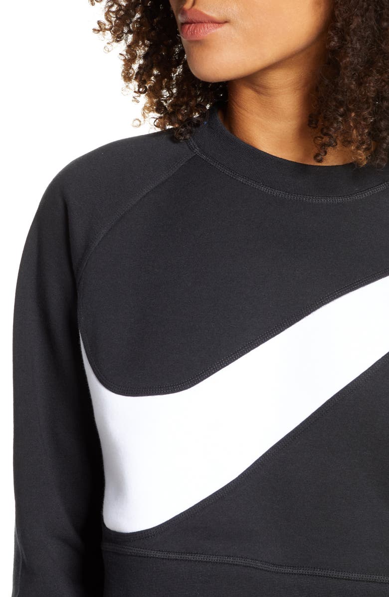 Nike Sportswear Swoosh Cropped Crewneck Sweatshirt, Alternate, color, 