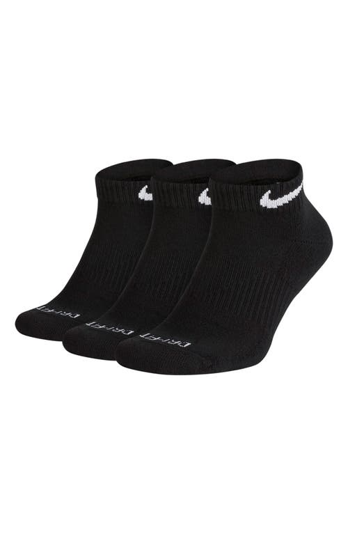 Nike Dry 3-pack Everyday Plus Cushion Low Training Socks In Black