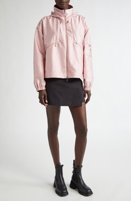 Moncler Cassiopea Hooded Shell Jacket In Pink