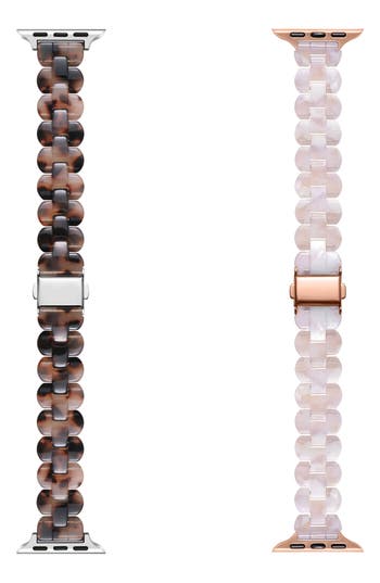 Shop The Posh Tech Assorted 2-pack Apple Watch® Watchbands In Blush/chocolate