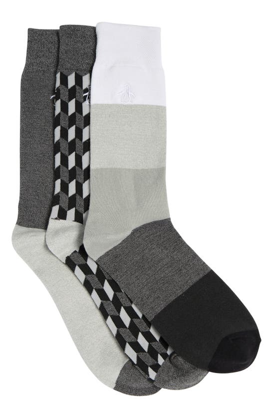 Original Penguin Colorblock Crew Socks In Black