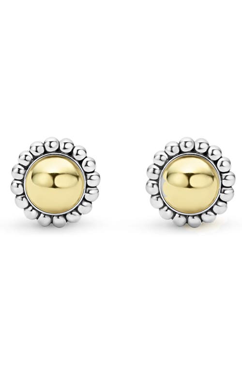 LAGOS High Bar Caviar Round Stud Earrings in Two-Tone at Nordstrom
