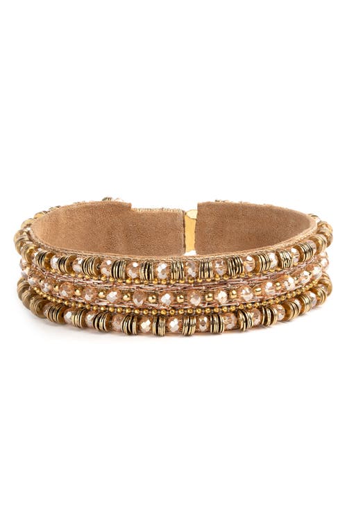 Shop Deepa Gurnani Milani Cuff Bracelet In Peach