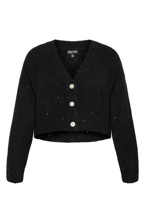 Shop City Chic Miranda Metallic Cardigan In Black Sparkle