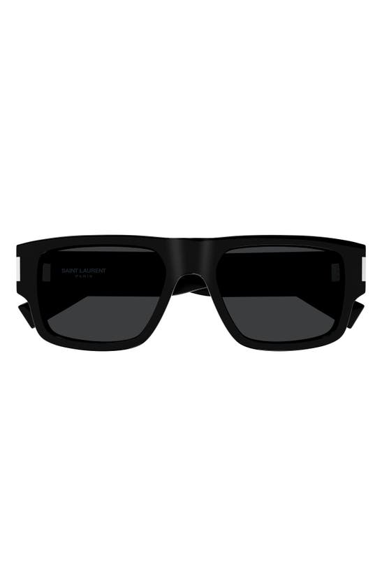 Shop Saint Laurent 54mm Square Sunglasses In Black