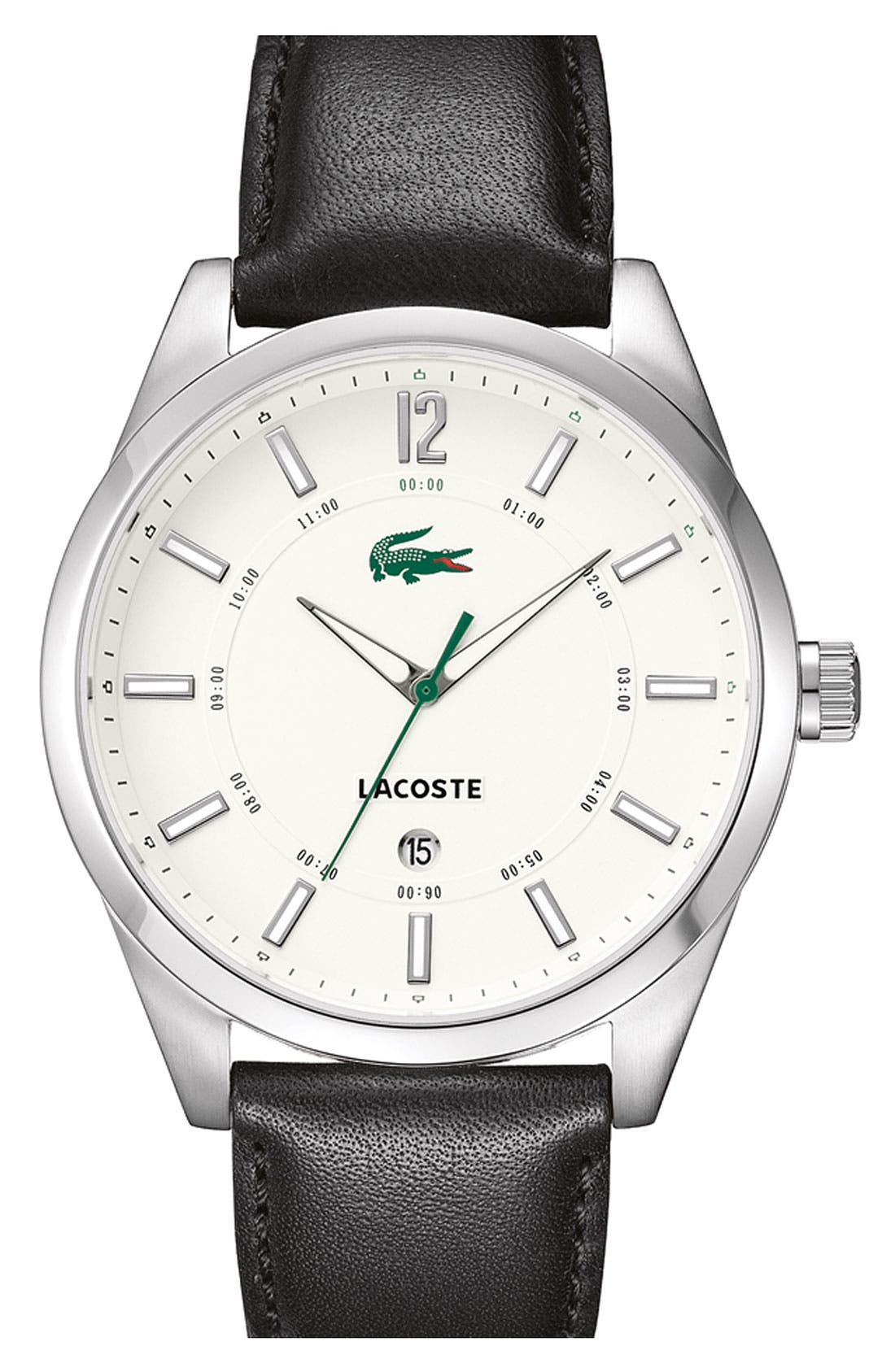 Lacoste 'Montreal' Leather Strap Watch Nordstrom