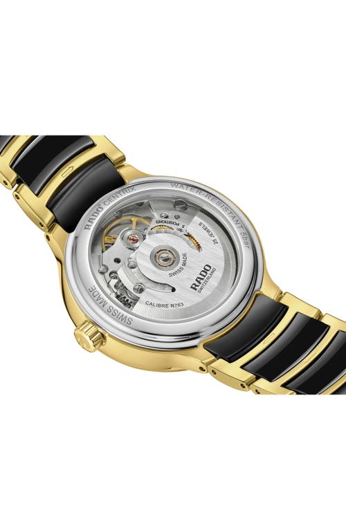 Rado Centrix Diamonds Automatic Watch, 35mm In Black/gold