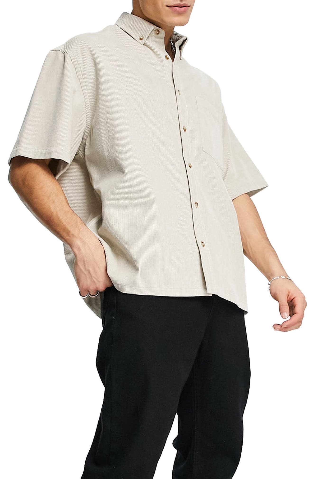 mens short sleeve corduroy shirt