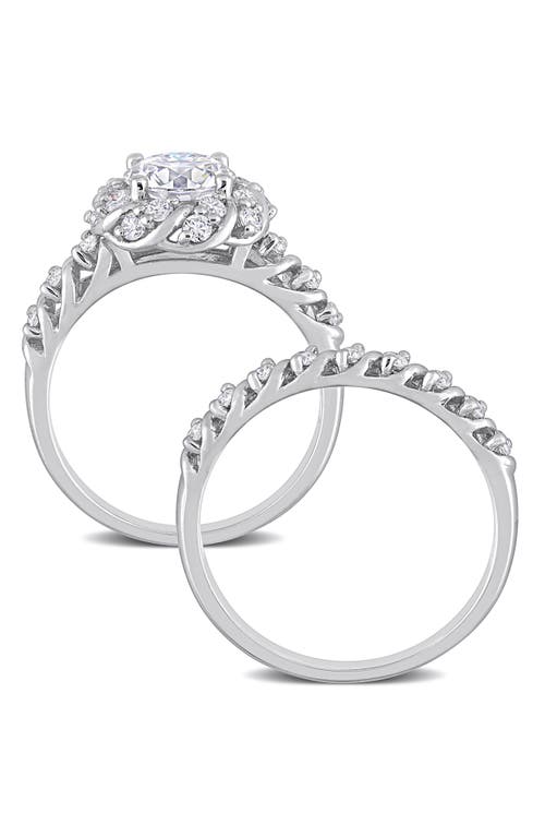Delmar Set Of 2 Lab-created Moissanite Rings In White/silver