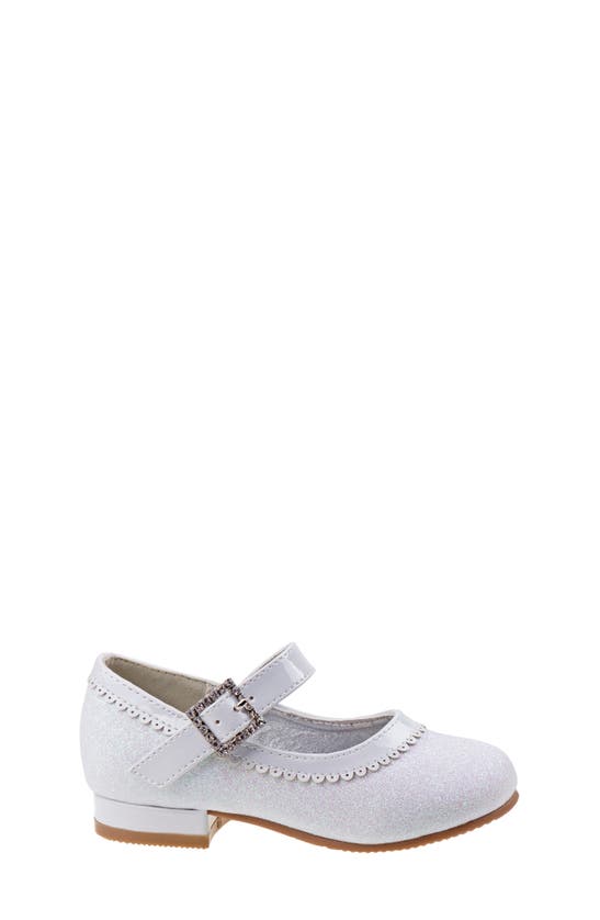Josmo Toddler Girls Strap Low Heeled Dress Shoes In White Glitter