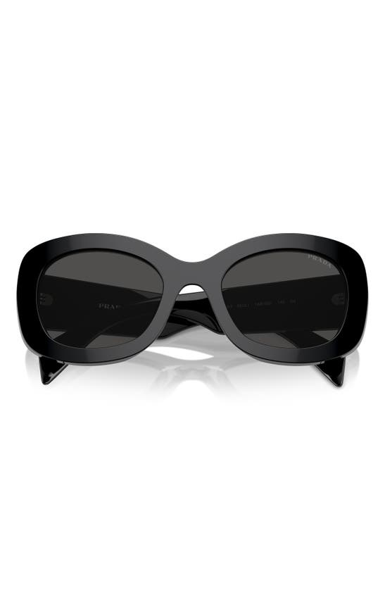 Shop Prada 55mm Oval Sunglasses In Black