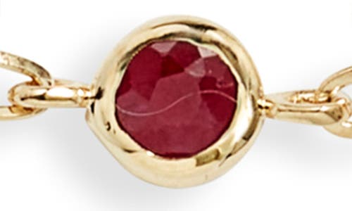 Shop Anzie Bezel Pendant Bracelet In Red