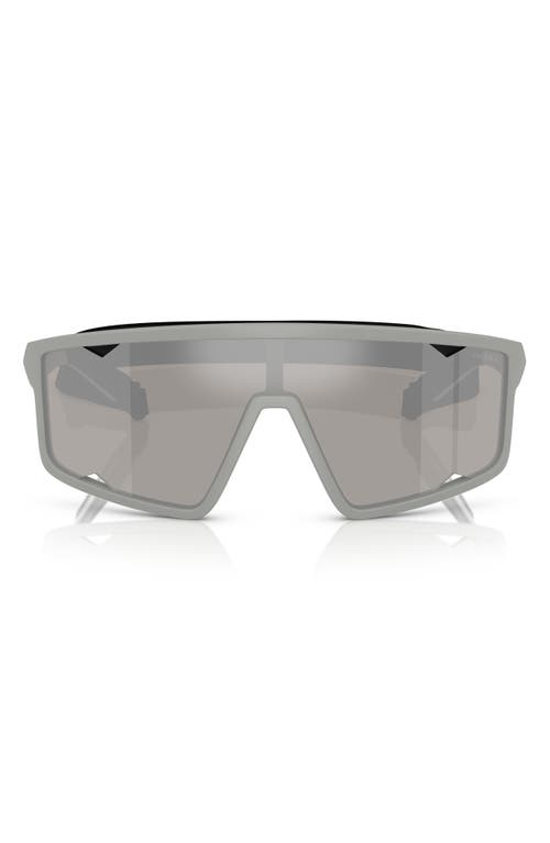 Prada PS A03S 141mm Mirrored Rectangular Sunglasses in Grey Mirror 