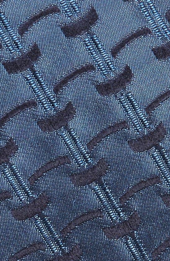 Shop Canali Geometric Silk Tie In Blue