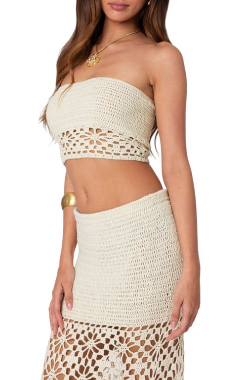 Shop Edikted Ida Crochet Tube Top In Cream