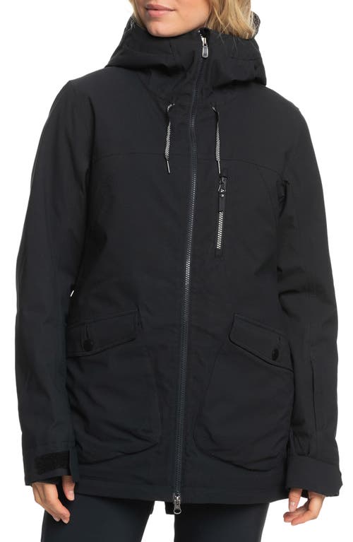 Stated Waterproof Hooded Snow Jacket in True Black