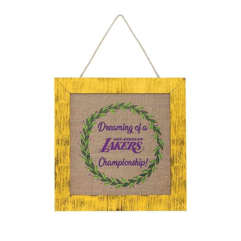 Foco Los Angeles Lakers 12'' Double-sided Burlap Sign In Yellow