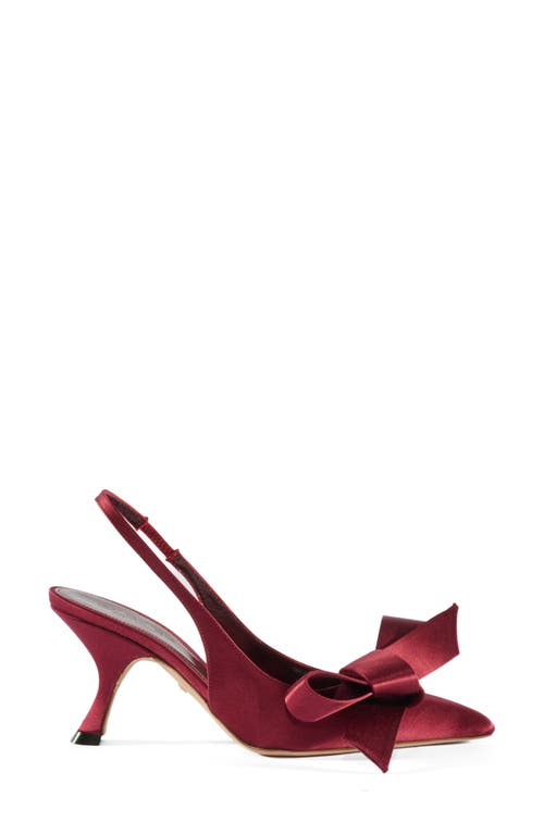 Giambattista Valli Bow Satin Slingback Pump In Ruby
