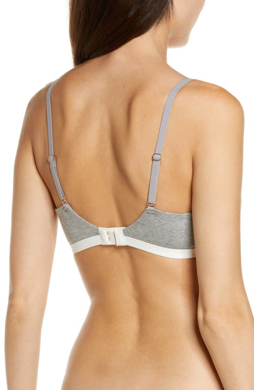 Shop Skarlett Blue Adorned Cotton Blend Bralette In Heather Grey/ivory