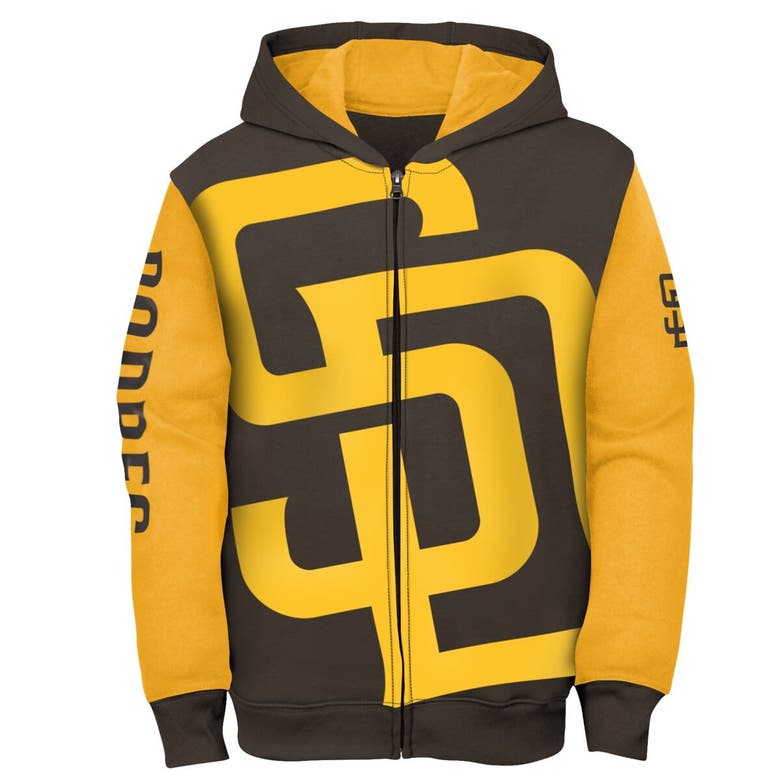 Shop Outerstuff Youth Fanatics Branded Brown/gold San Diego Padres Postcard Full-zip Hoodie Jacket